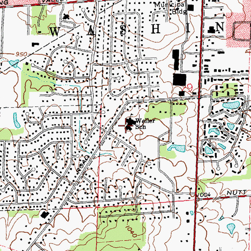Topographic Map of Weller Elementary School, OH