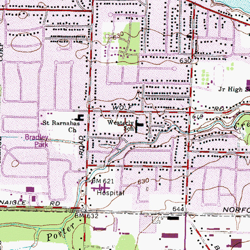 Topographic Map of Westerly Elementary School, OH