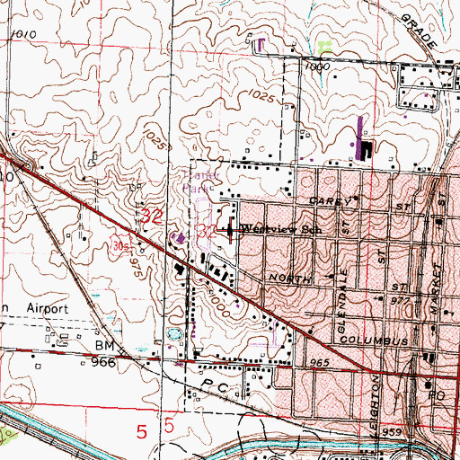 Topographic Map of Westview Elementary School, OH