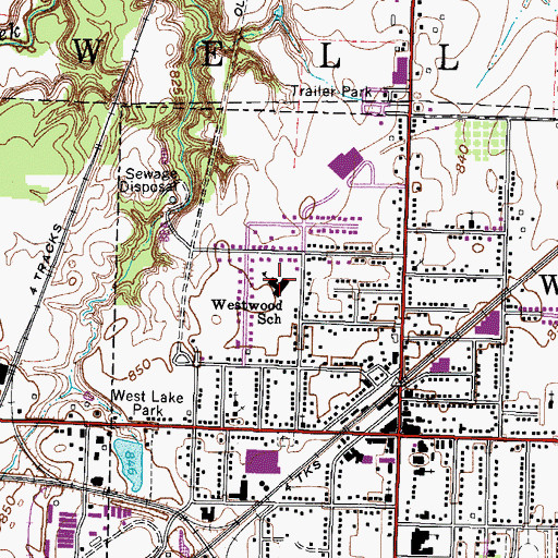 Topographic Map of Westwood Elementary School, OH