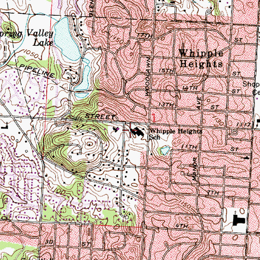 Topographic Map of Whipple Heights Elementary School, OH