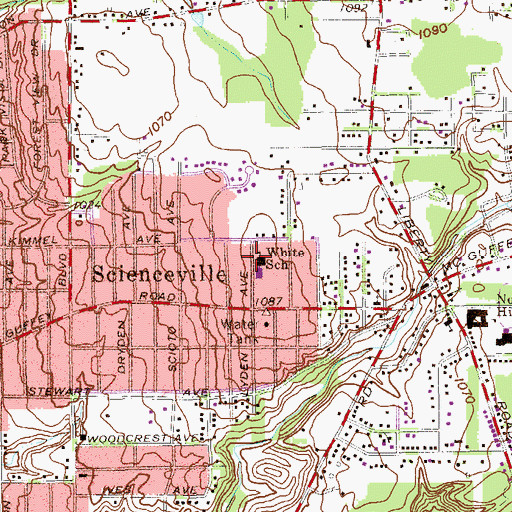Topographic Map of John White Elementary School, OH