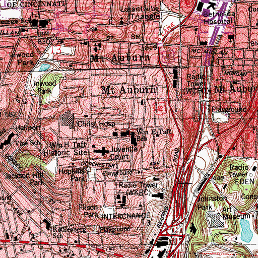 Topographic Map of Taft Elementary School, OH