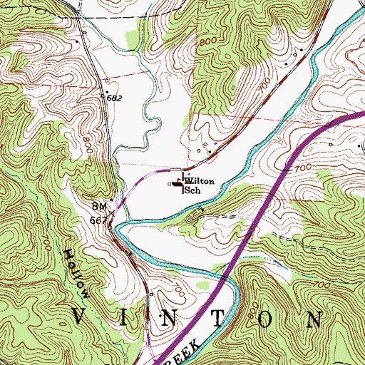 Topographic Map of Wilton Elementary School, OH