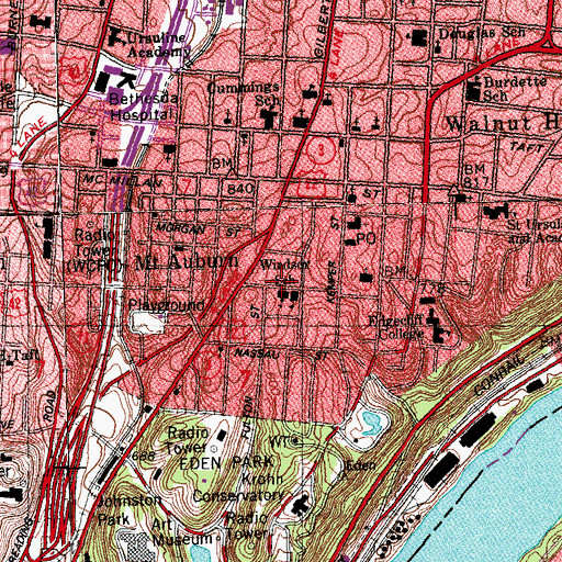 Topographic Map of Windsor Elementary School, OH