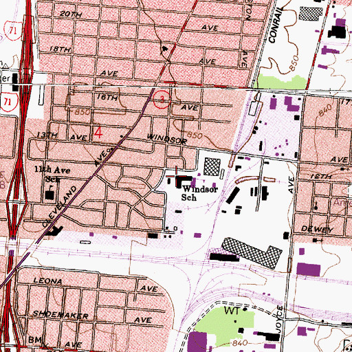 Topographic Map of Windsor Academy, OH
