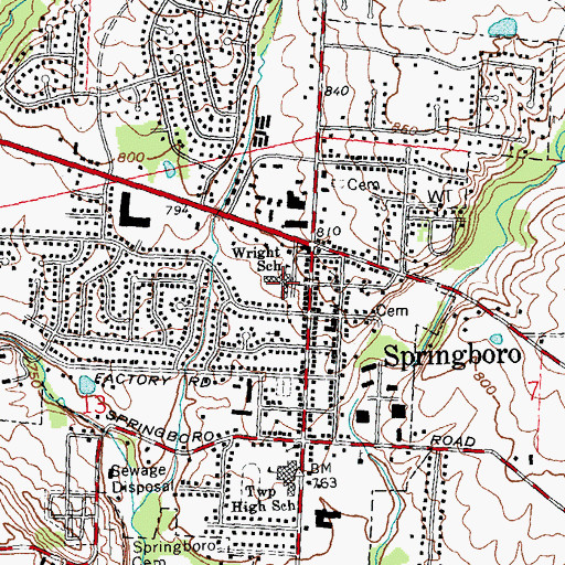 Topographic Map of Jonathan Wright Elementary School, OH