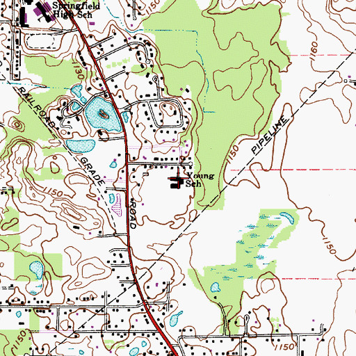 Topographic Map of Young Elementary School, OH