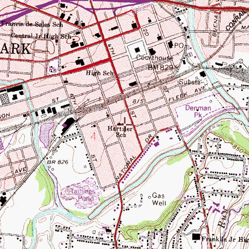 Topographic Map of Hartzler Elementary School, OH