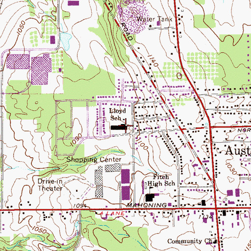 Topographic Map of Lloyd Elementary School, OH