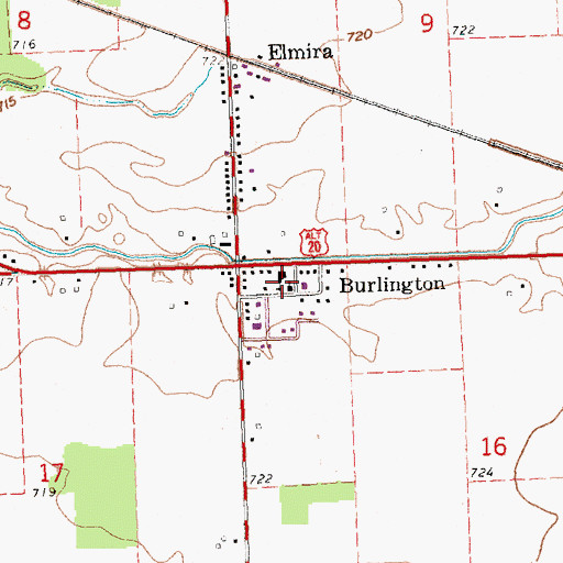 Topographic Map of Elmira Elementary School, OH