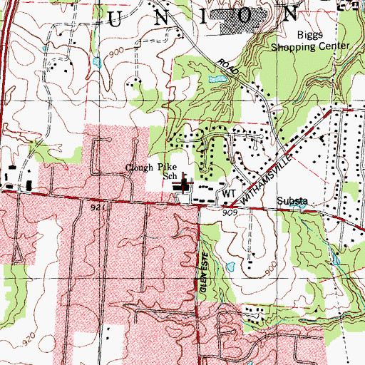 Topographic Map of Clough Pike Elementary School, OH