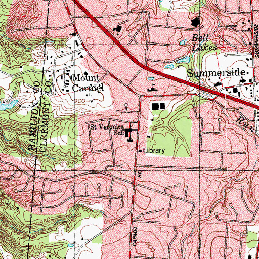 Topographic Map of Saint Veronica Elementary School, OH