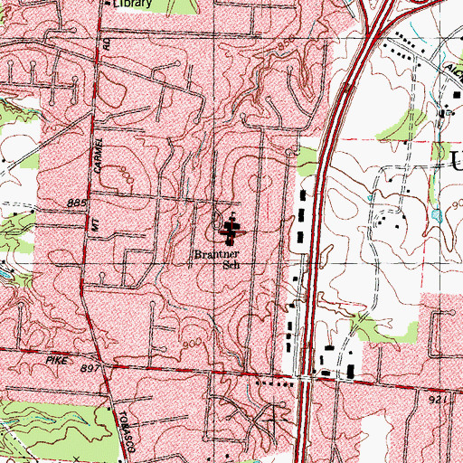 Topographic Map of Brantner Elementary School, OH