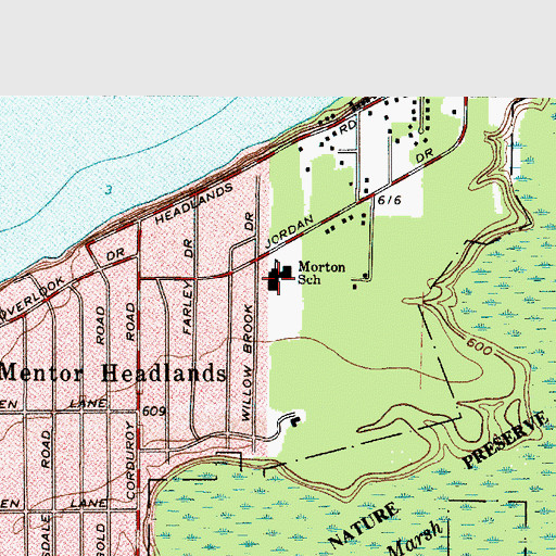 Topographic Map of Sterling Morton Elementary School, OH