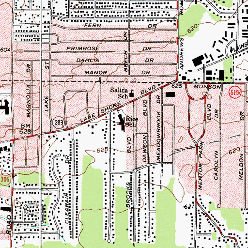 Topographic Map of Dale R Rice Elementary School, OH