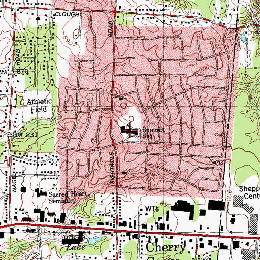 Topographic Map of Summit Elementary School, OH