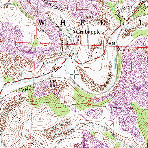 Topographic Map of Crabapple Creek, OH
