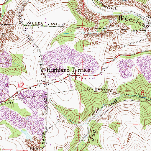 Topographic Map of Highland Terrace, OH