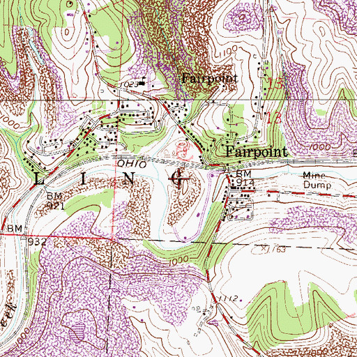 Topographic Map of McCracken Run, OH