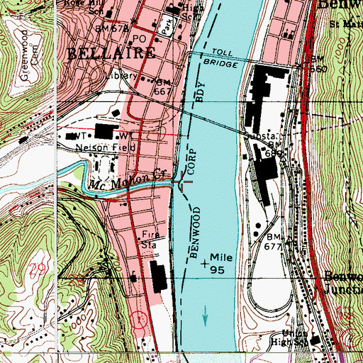 Topographic Map of McMahon Creek, OH