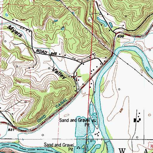 Topographic Map of Myers Valley, OH