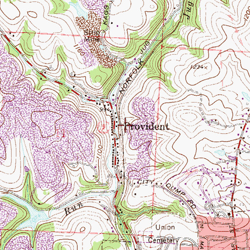Topographic Map of Provident, OH