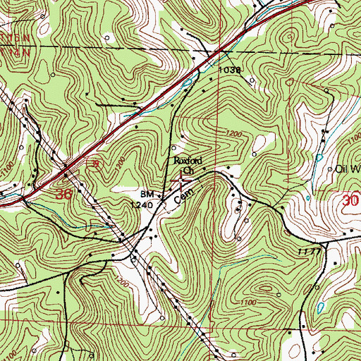 Topographic Map of Roxford United Methodist Church, OH