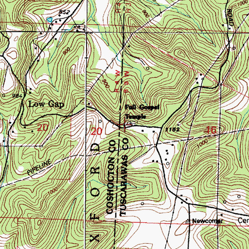 Topographic Map of Full Gospel Temple, OH