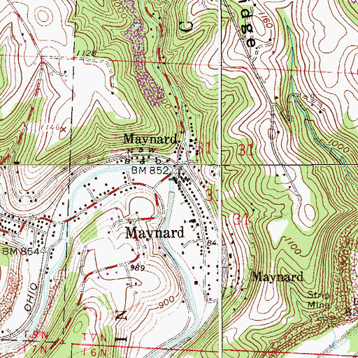 Topographic Map of Sloan Run, OH