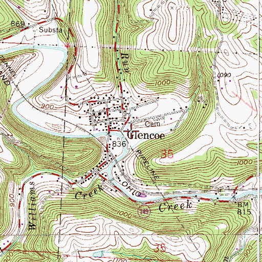 Topographic Map of Welsh Run, OH