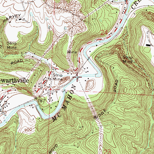 Topographic Map of Williams Creek, OH