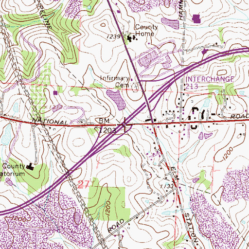 Topographic Map of Interchange 213, OH
