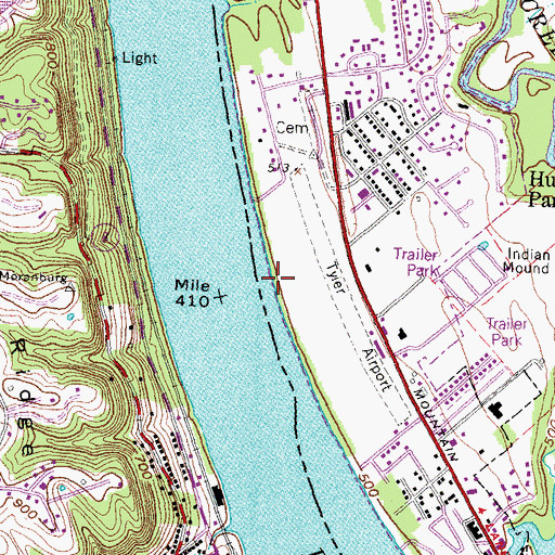 Topographic Map of Tyler Airport (historical), OH