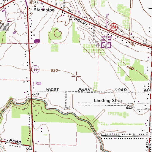 Topographic Map of Balunek Airport (historical), OH