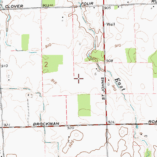 Topographic Map of Hirschfeld Airport (historical), OH