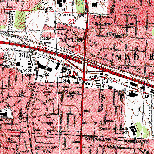 Topographic Map of Claypool Heliport, OH