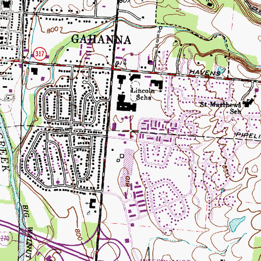 Topographic Map of Gahanna Municipal Heliport, OH