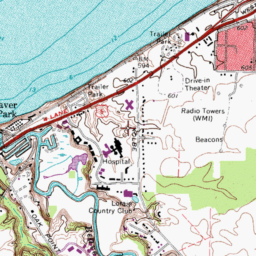 Topographic Map of Lorain Community Hospital Heliport, OH