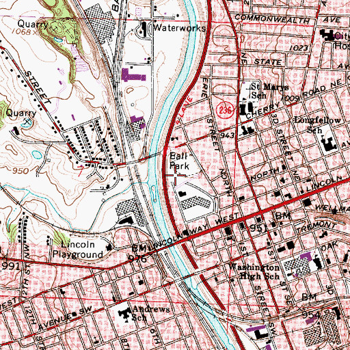 Topographic Map of Massillon Municipal Helipad 8, OH