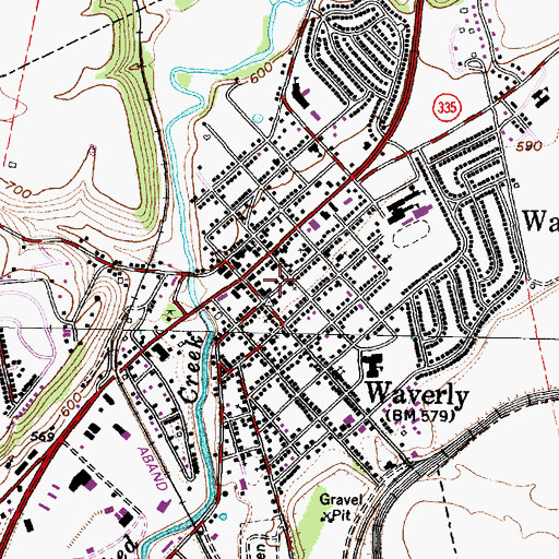 Topographic Map of Waverly Post Office, OH