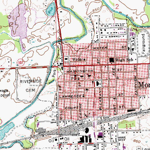 Topographic Map of Montpelier Post Office, OH