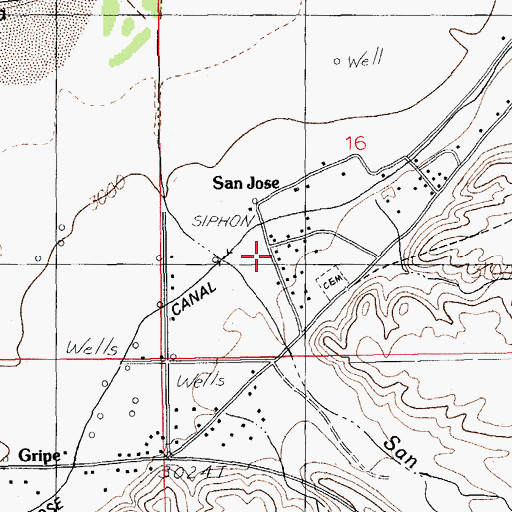 Topographic Map of San Jose, AZ