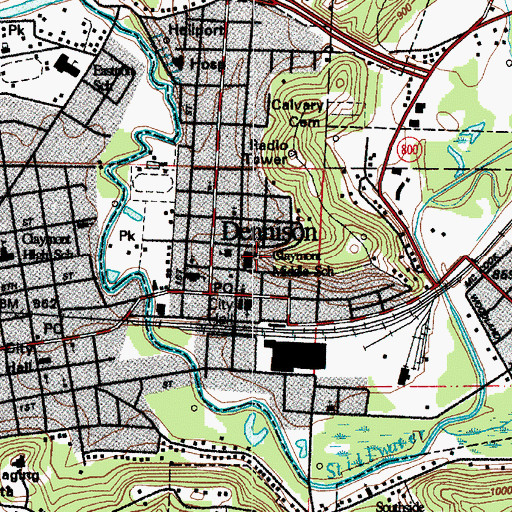 Topographic Map of Claymont Middle School, OH