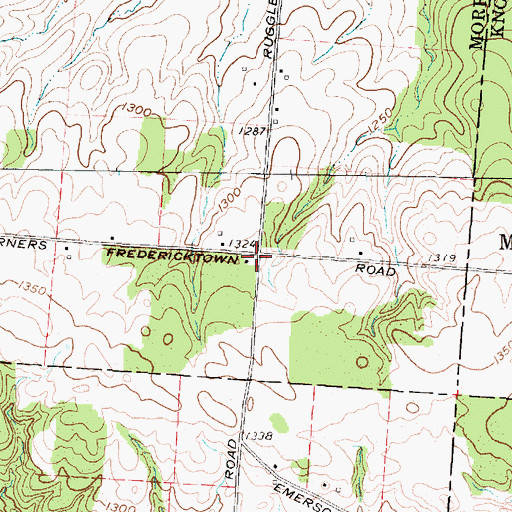 Topographic Map of Gordon School (historical), OH