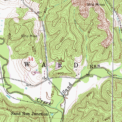 Topographic Map of Sand Run Recreation Area, OH