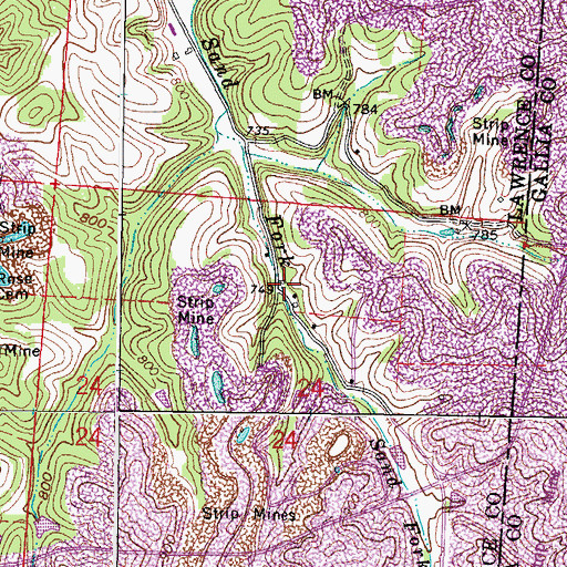 Topographic Map of Okey, OH
