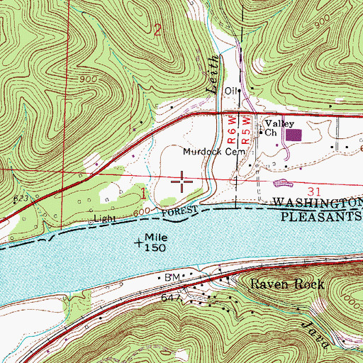 Topographic Map of Leith Run Recreation Area, OH