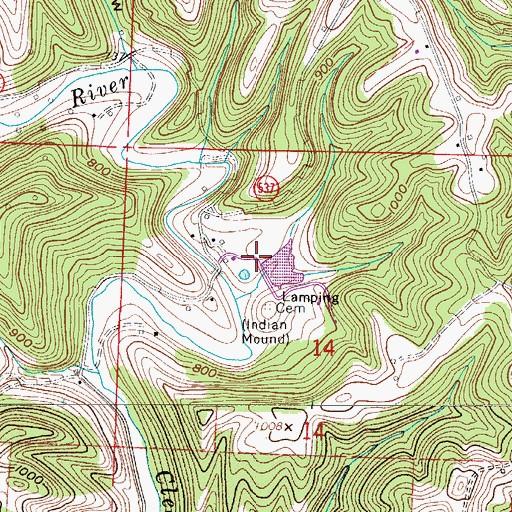 Topographic Map of Lamping Homestead Recreation Area, OH