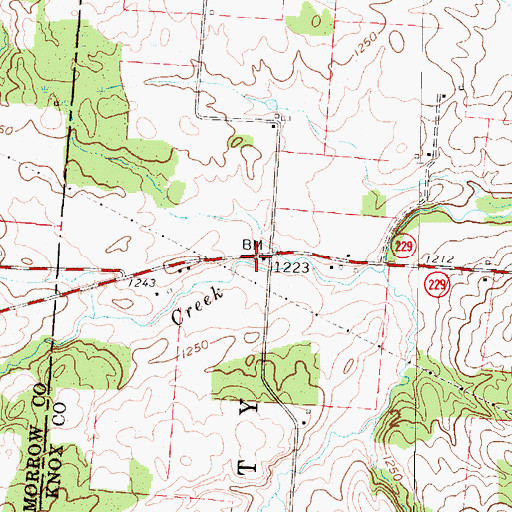 Topographic Map of Shaw School (historical), OH